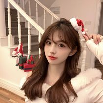 Red Cute Christmas Hat Childrens Plush Hair Clip Festive Photo Atmosphere Props Card Dress Dress Headwear