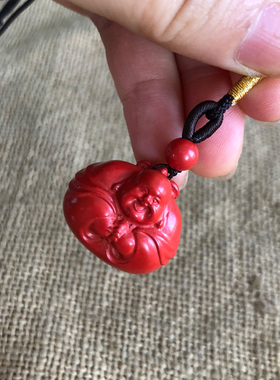 朱砂弥勒佛吊坠立体大肚佛项链笑佛宝宝佛挂件男女钥匙扣手机链