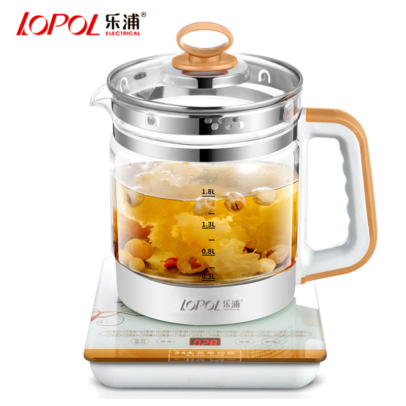 乐浦正品18L养生壶加厚玻璃全自动多功能电煮花茶壶煮茶器煎药壶 - 图0