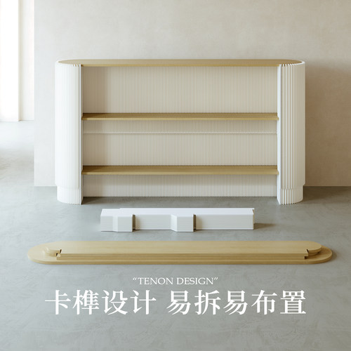 十八纸格栅展架商品展示台橱窗展示架陈列货架收纳展柜落地装饰台 - 图1