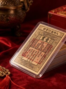 【先生推荐】招财纳福国风大明通行宝钞摆件文创装饰手机贴纸