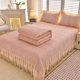 Autumn and winter milk velvet bed cover four-piece set thickened quilted skirt
