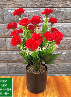 仿真花康乃馨大花束客厅装饰摆件