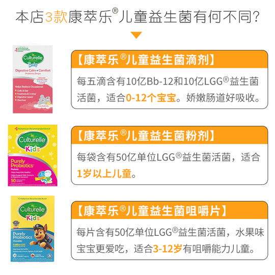 康萃乐婴幼儿益生菌洋甘菊滴剂调理宝宝肠胃儿童益生菌咀嚼片粉剂