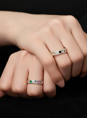 定制闭口个性纯银戒指情侣