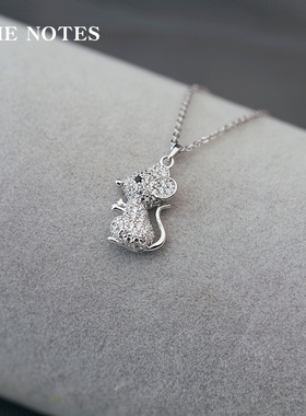 纯银鼠年韩国吊坠生肖七夕锁骨链