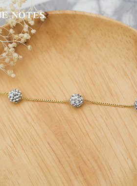 电镀14k金生日礼物七夕银手链