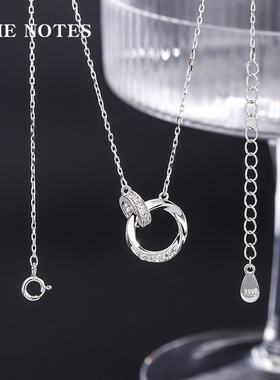 999纯银女双圈锁骨链送礼物