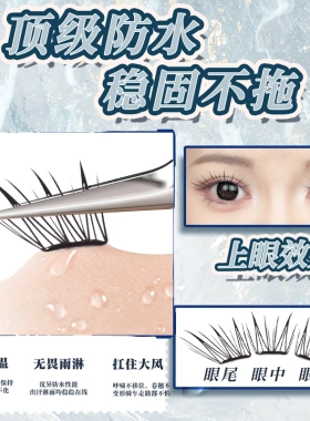 颖睫【小薄片】小星光三折叠免胶假眼睫毛单簇分段式浓密款自然