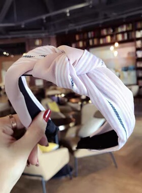 韩国新款森系打结发箍百搭韩国简约2025新款复古碎花发窟宽边发饰