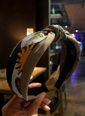 简约百搭成人交叉打结头箍宽边碎花布艺发箍甜美发卡压发饰品