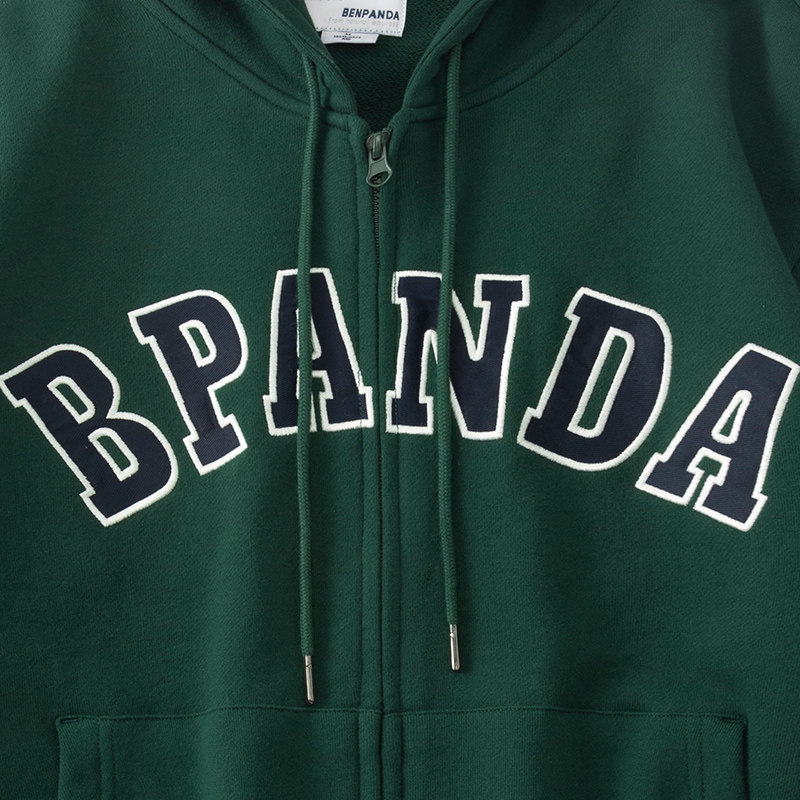 熊猫本连帽男春季贴布绣国潮卫衣 benpanda熊猫本卫衣