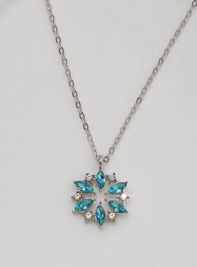 ins简约气质甜美超仙天蓝色闪钻雪花项链女小众轻奢送女生锁骨链