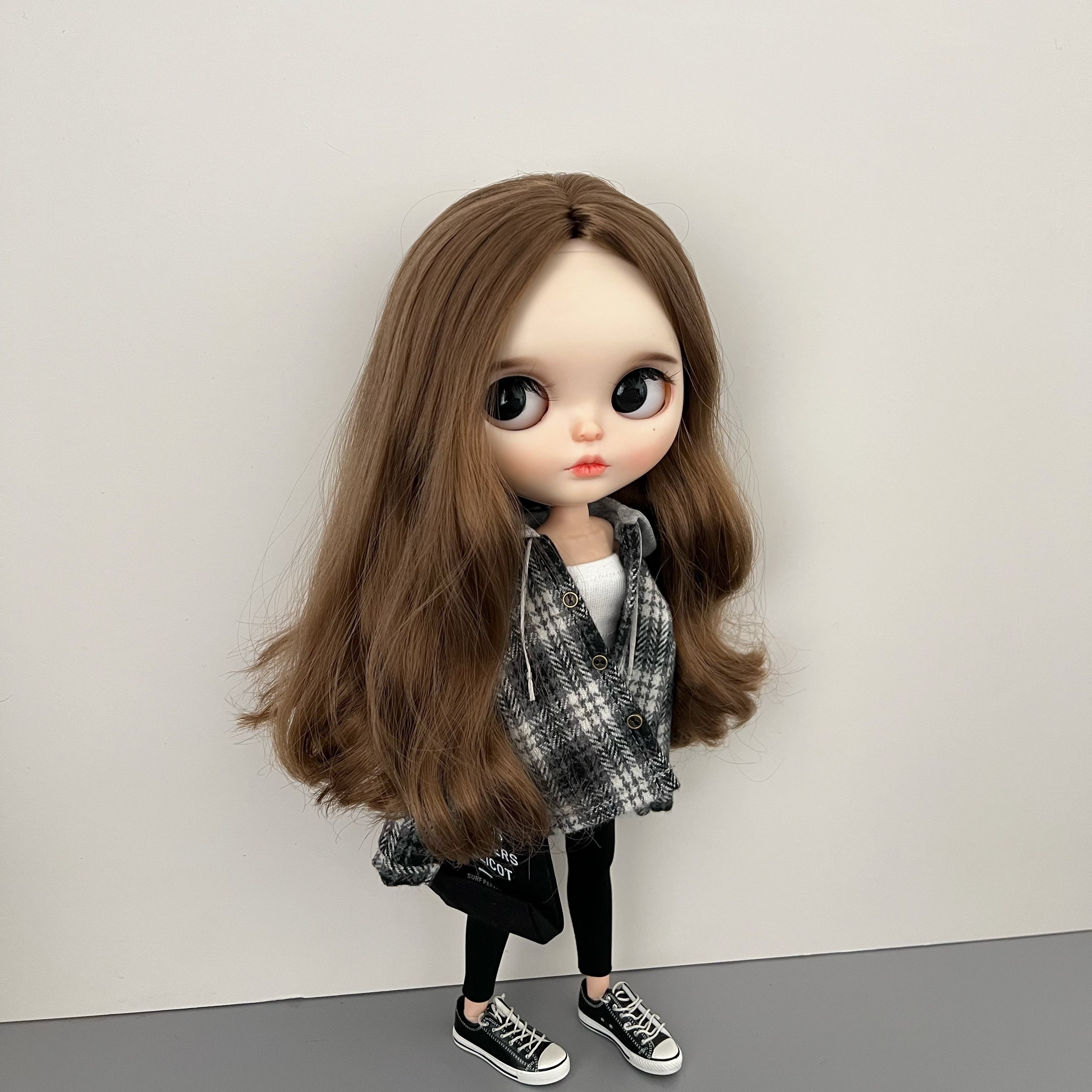 blythe小布娃衣ob24 azone19关节 bjd小六素体复古假两件格子外套,淘宝优惠券,粉丝福利购,淘宝优惠卷