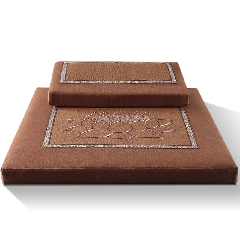 正念新款人字纹纯棉镶色提花莲花刺绣禅修垫打坐垫静坐垫拜佛蒲团