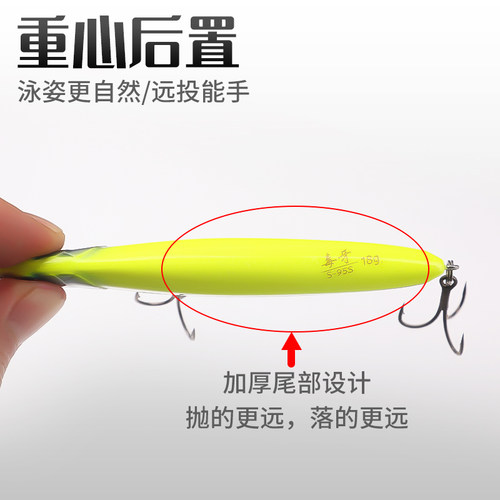 梦辉正版毒牙沉水铅笔3.5X新防锈加强钩超远投颤沉翘嘴铅笔路亚饵 - 图2