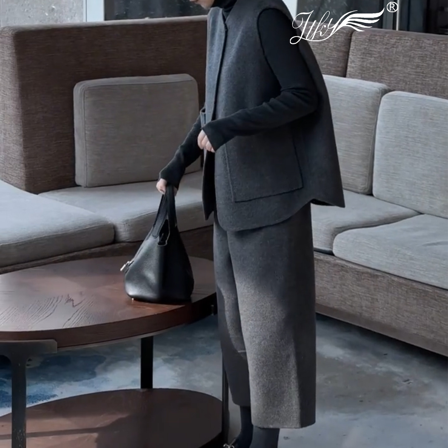 法式复古休闲毛呢马甲打底衫阔腿裤女一整套秋冬款气质通勤三件套,淘宝优惠券,粉丝福利购,淘宝优惠卷