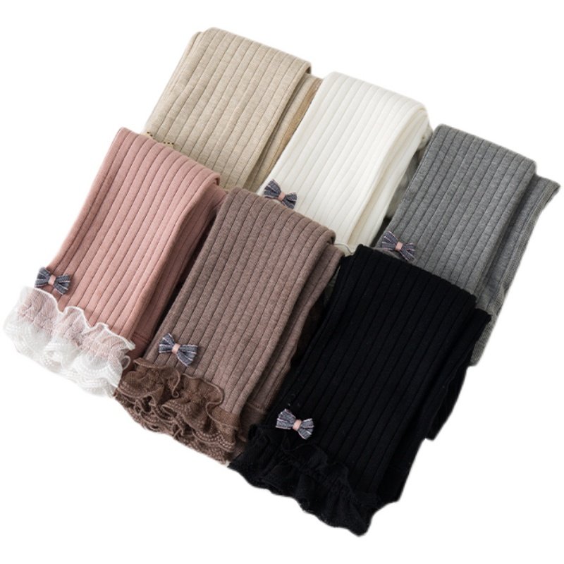 女童打底裤春秋季薄款纯白色棉新款儿童长裤子蕾丝花边蝴蝶结宝宝,淘宝优惠券,粉丝福利购,淘宝优惠卷