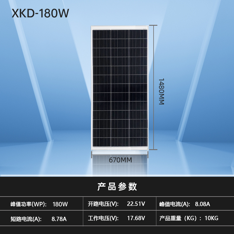 太阳能光伏板全新足瓦组件180W瓦单晶光伏板给12V伏蓄电池充电-图1