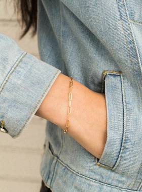 Letters bracelet 首字母手链欧美简约链条镶钻字母吊坠手饰