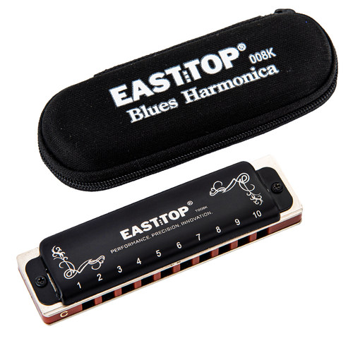EASTTOP东方鼎正品蓝调初学布鲁斯十孔口琴学生入门专业演奏T008K - 图2
