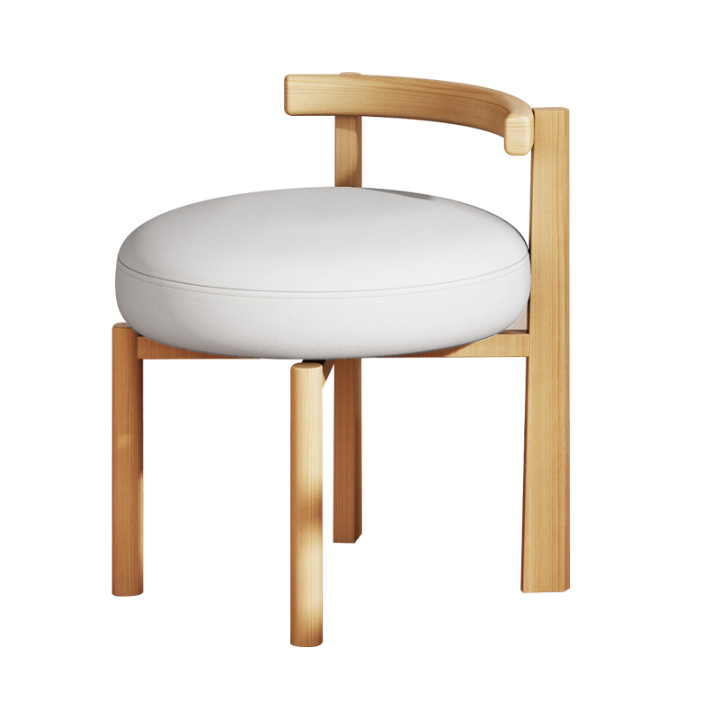 家用仿木旋转书桌椅子舒适久坐电脑椅办公化妆椅卧室靠背椅学习椅 - 图3