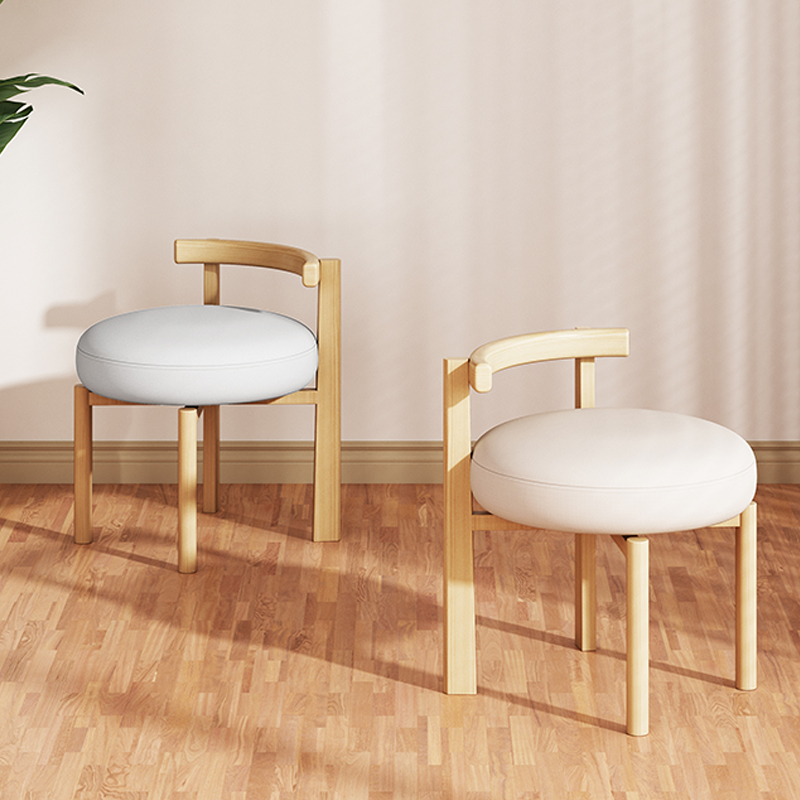 家用仿木旋转书桌椅子舒适久坐电脑椅办公化妆椅卧室靠背椅学习椅 - 图0