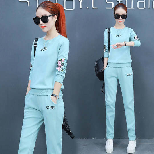 Women's autumn and winter plus size fashionable casual sports two-piece suit