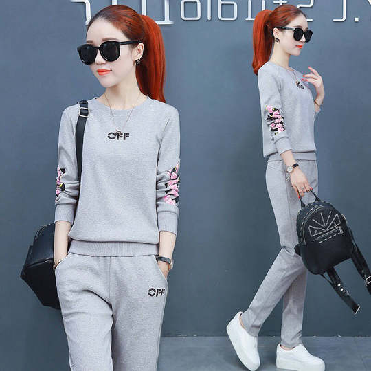 Women's autumn and winter plus size fashionable casual sports two-piece suit