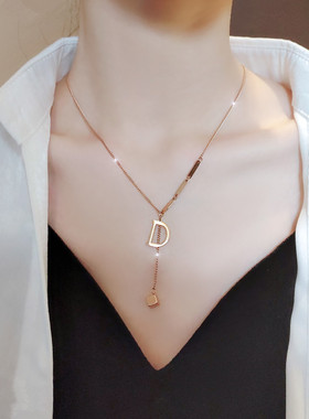 钛钢小众设计感项链女简约百搭