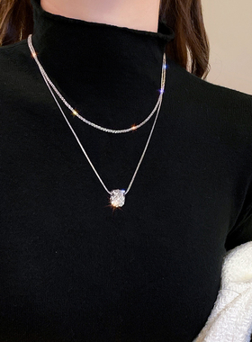 女合金轻奢小众双层小蛮腰项链