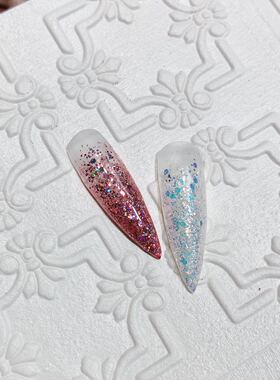 美甲甲油胶诚意出品秋冬新色阿姨色棉花糖色亮片和闪闪星星色闪闪