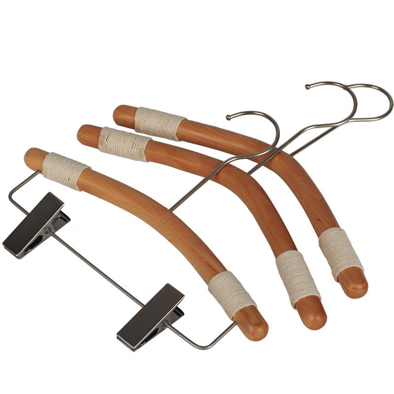 创意无痕防滑儿童木质衣架家用衣橱收纳裤架进口榉木绑绳长钩衣撑,淘宝优惠券,粉丝福利购,淘宝优惠卷