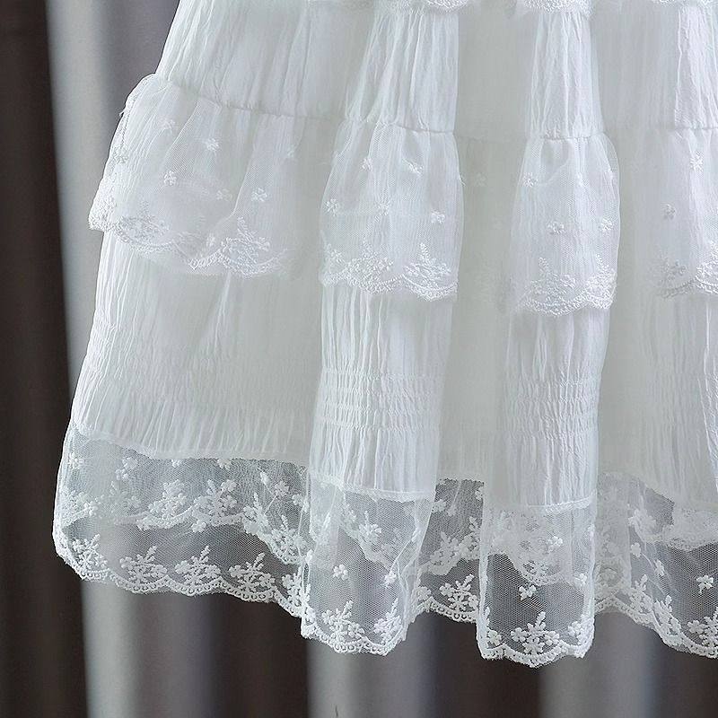 女童半身裙夏装2025新款儿童蛋糕公主裙儿童女孩蕾丝白色长款裙子,淘宝优惠券,粉丝福利购,淘宝优惠卷