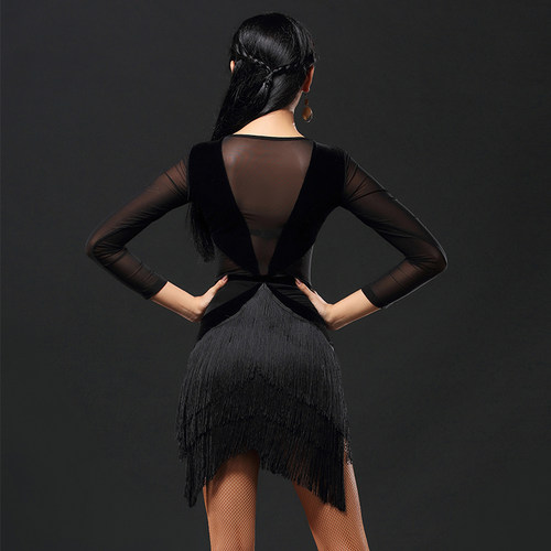 HCdance新款拉丁舞服女成年拉丁舞裙连衣裙性感套装专业练功服女 - 图3