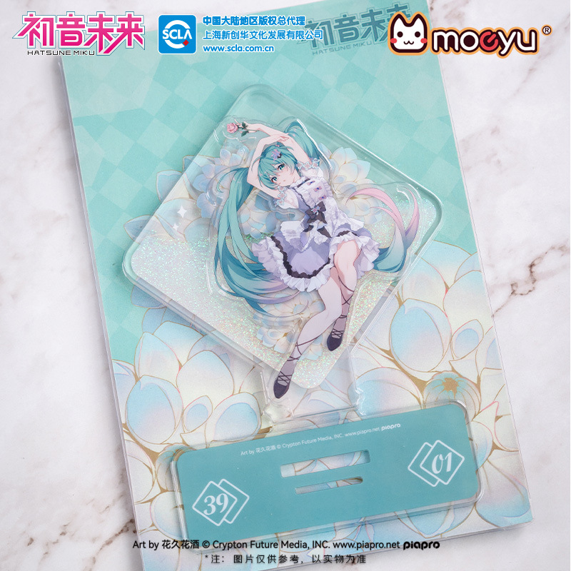 Moeyu初音未来39主题花之语流沙立牌二次元周边miku桌面纪念摆件-图1