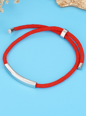 欧美跨境刻字印刷材料不锈钢手链节日礼物广告小礼品钛钢编织