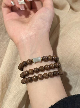 清冷双层手链木质手链金丝檀木搭配东陵竹节多圈手串女生百搭