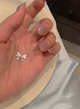 小红书同款蝴蝶结项链女ins风小众感锁骨链送学生闺蜜