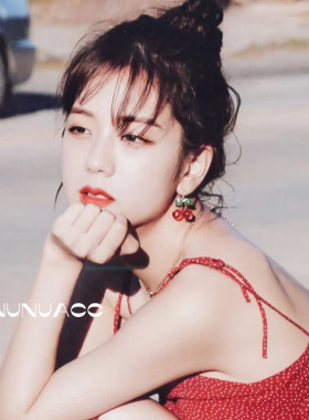金智秀jisoo樱桃水果可爱女耳环