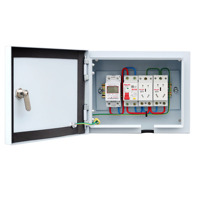 Waterproof lockable small distribution box household outdoor new energy electric vehicle charging box multi-function socket wiring box