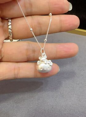 足银999库洛米HelloKitty项链纯银锁骨链送女友宝宝闺蜜生日礼物