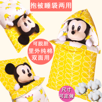Child Sleeping Bag Baby Newborn Pure Cotton Sleeping Flowers Quilted By CUHK Child Summer Spring Autumn Winter Thickening Can Be Deckable And Anti Kick Quilt
