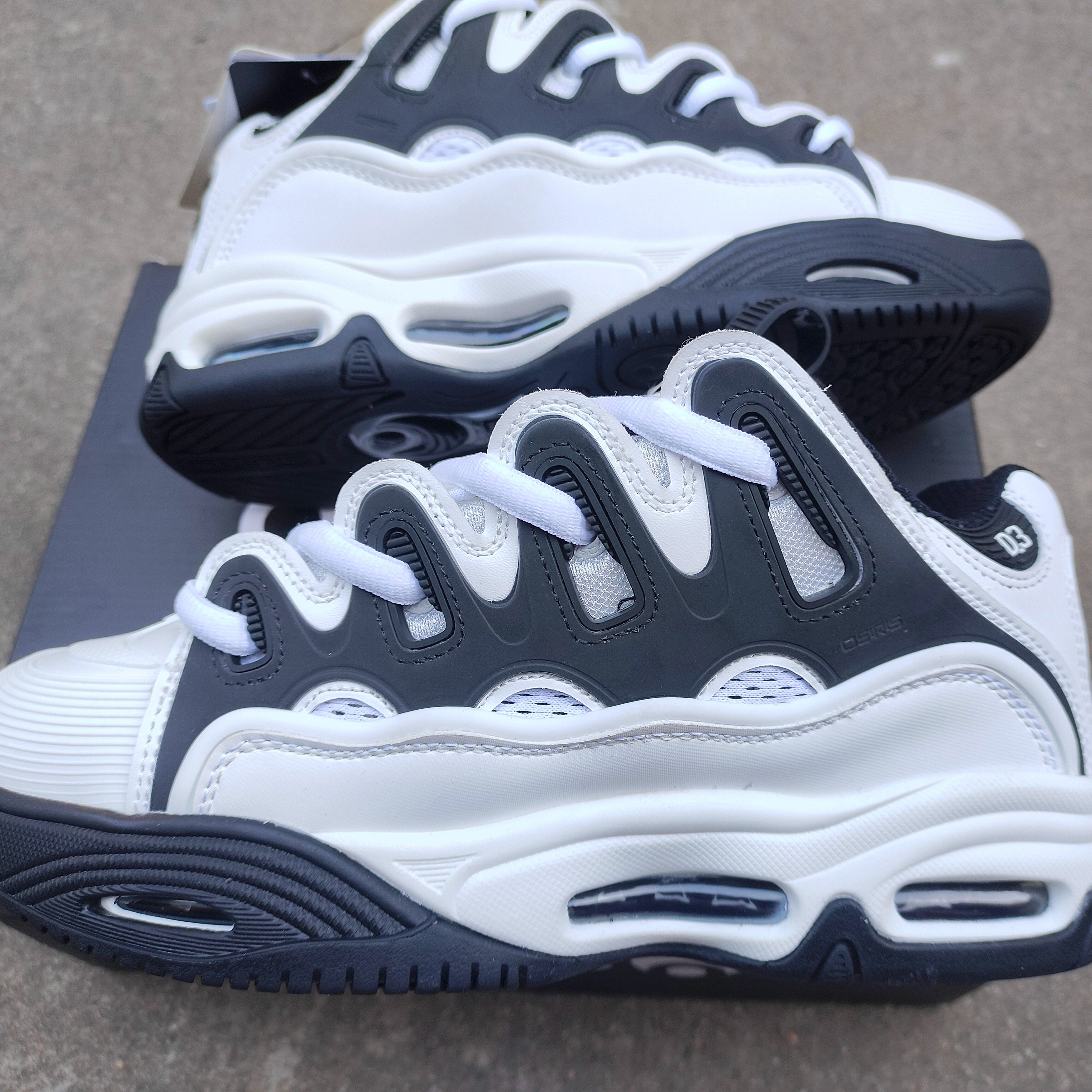 熊猫色OsirisD3面包鞋全气垫街舞3M反光耐磨低帮滑板鞋胖胖增高鞋,淘宝优惠券,粉丝福利购,淘宝优惠卷