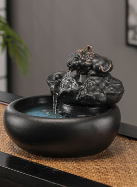 太阳能不插电貔貅循环水过滤鱼缸
