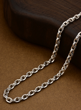 手工银饰925银六字真言男士款潮复古高级感链子男款项链男生礼物