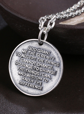 泰银项链吊坠个性嘻哈祈祷护身符