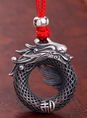 男女合适纯银复古项坠项链