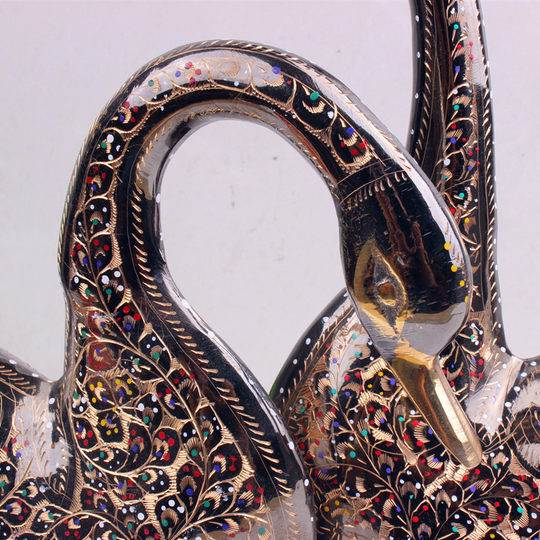 Pakistani copper color dot copper swan art copper animal ornaments home wedding room living room entrance ornaments