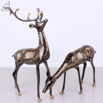 Pakistan bronzer a deer with your brass engraving handicrafts couple for the deer home newlyweds decorative hem